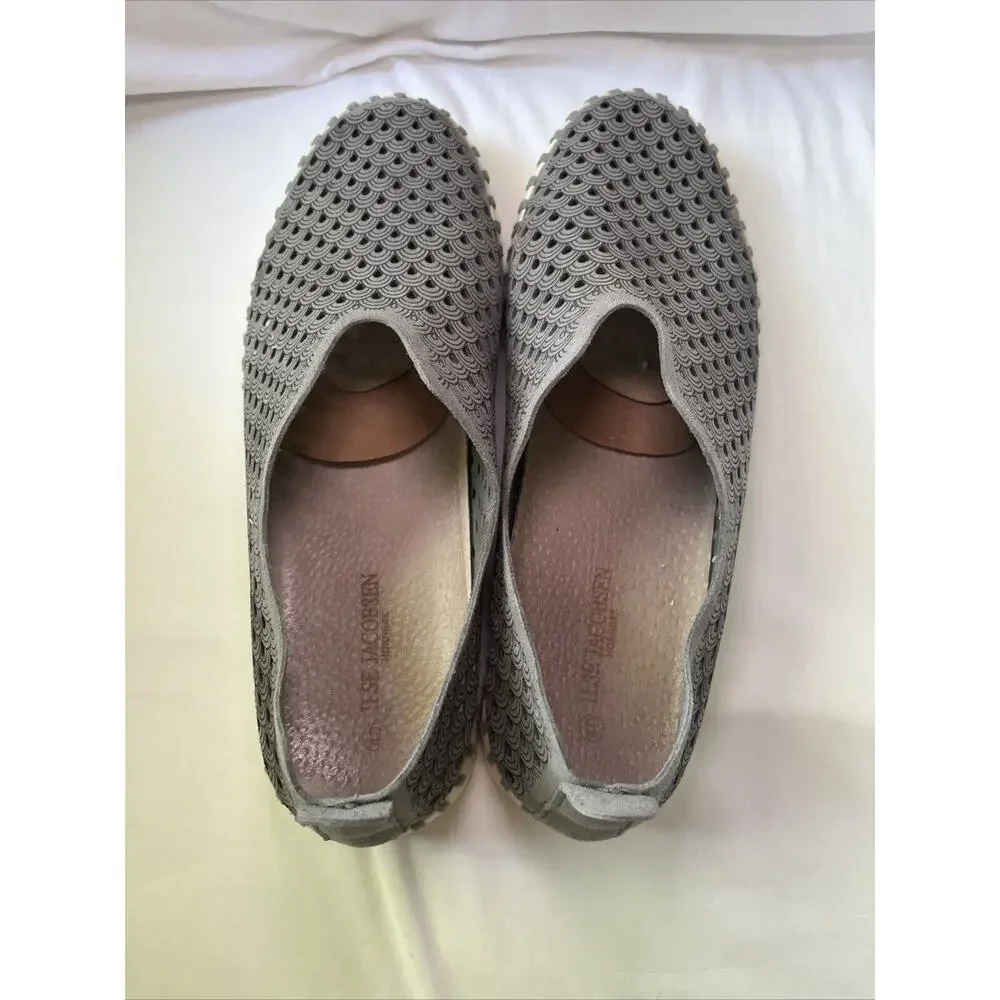 Ilse Jacobsen Tulip Perforated Slip-On Sneakers Gray Womens Size 40 10 Comfort